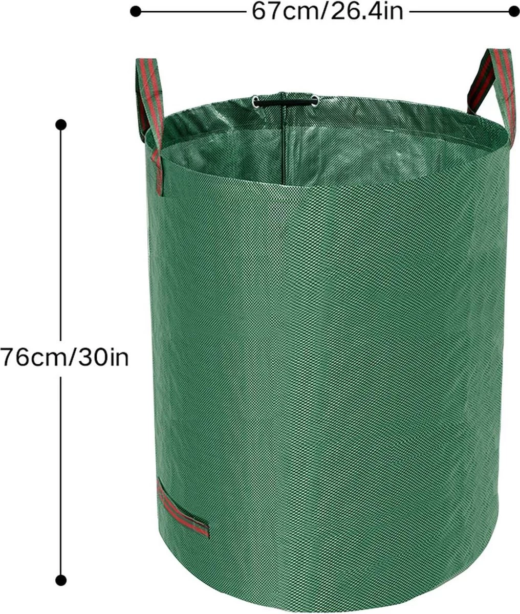 Tuin Afvalzakken - 2 Stuks - Opvouwbare Afvalzak - Tuin Afvalzak - Bladzakken - Waterstotend Tuinafvalzak - 270L - Afbeelding 6