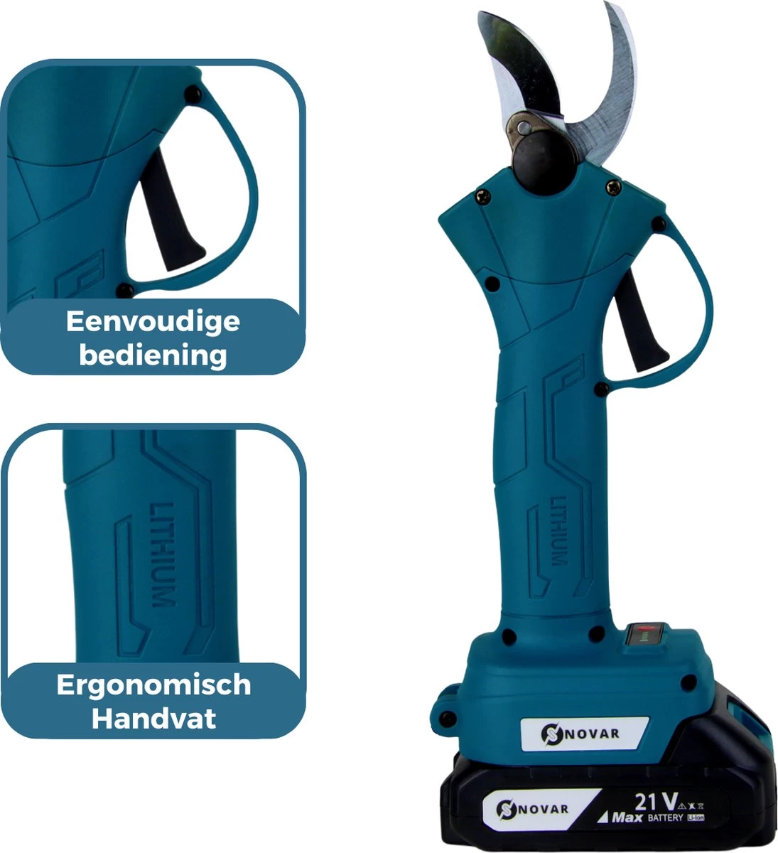 NovarGarden® Elektrische Snoeischaar NG1 - 2x Accu - Elektrisch - Takkenschaar - Op Batterij - 28mm - Image 10