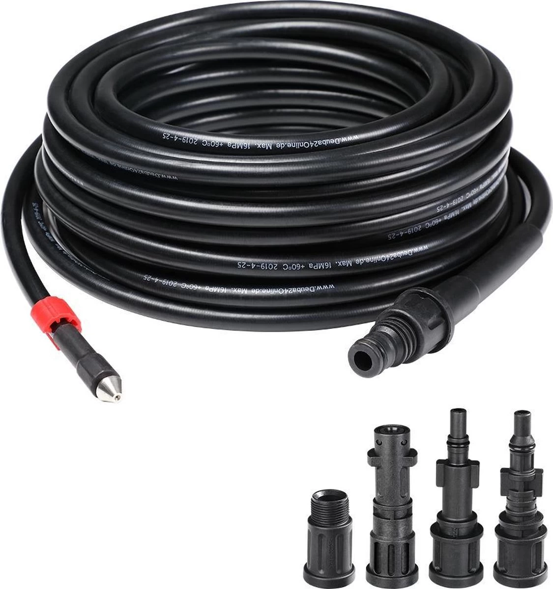 Deuba Rioolreiniging Set -15 M 160 Bar - Incl. 4 Adapters - Image 2
