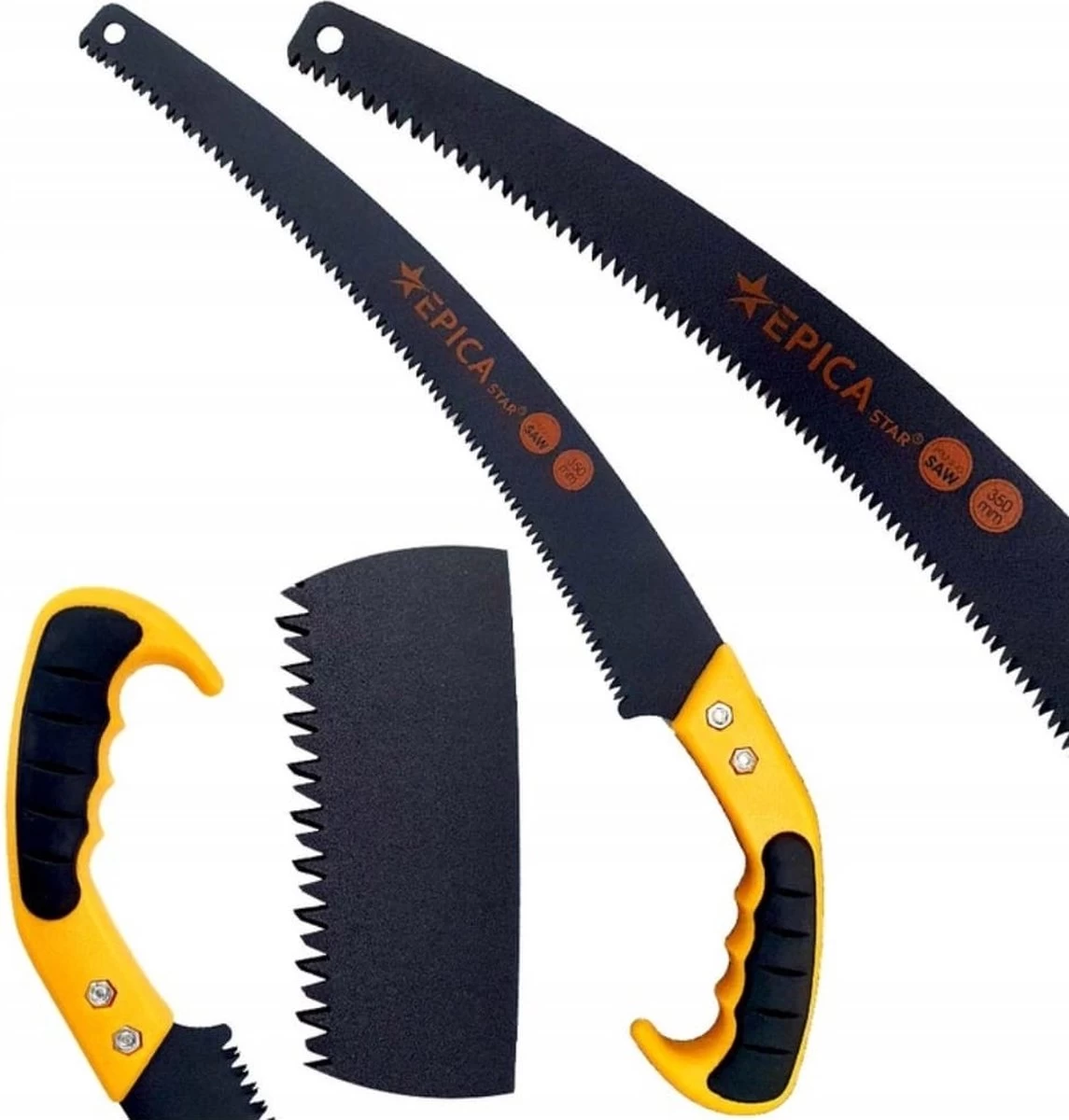 Tuin Handzaag - Takkenzaag - 17 Cm - Geel / Zwart - 350 Mm - Dubbel Gekarteld - Rubberen Handvat - Snoeizaag - Boomzaag - Houtzaag - Handzaag - Tuinieren - Image 2