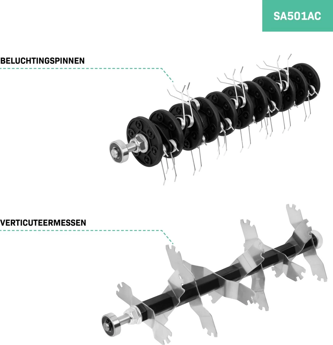 VONROC Elektrische Verticuteermachine - Gazonbeluchter – 1300W – Maaibreedte 320 Mm – 4 Dieptestanden (12/9/6/3 Mm) – Incl. 35L. Opvangbak - Image 8