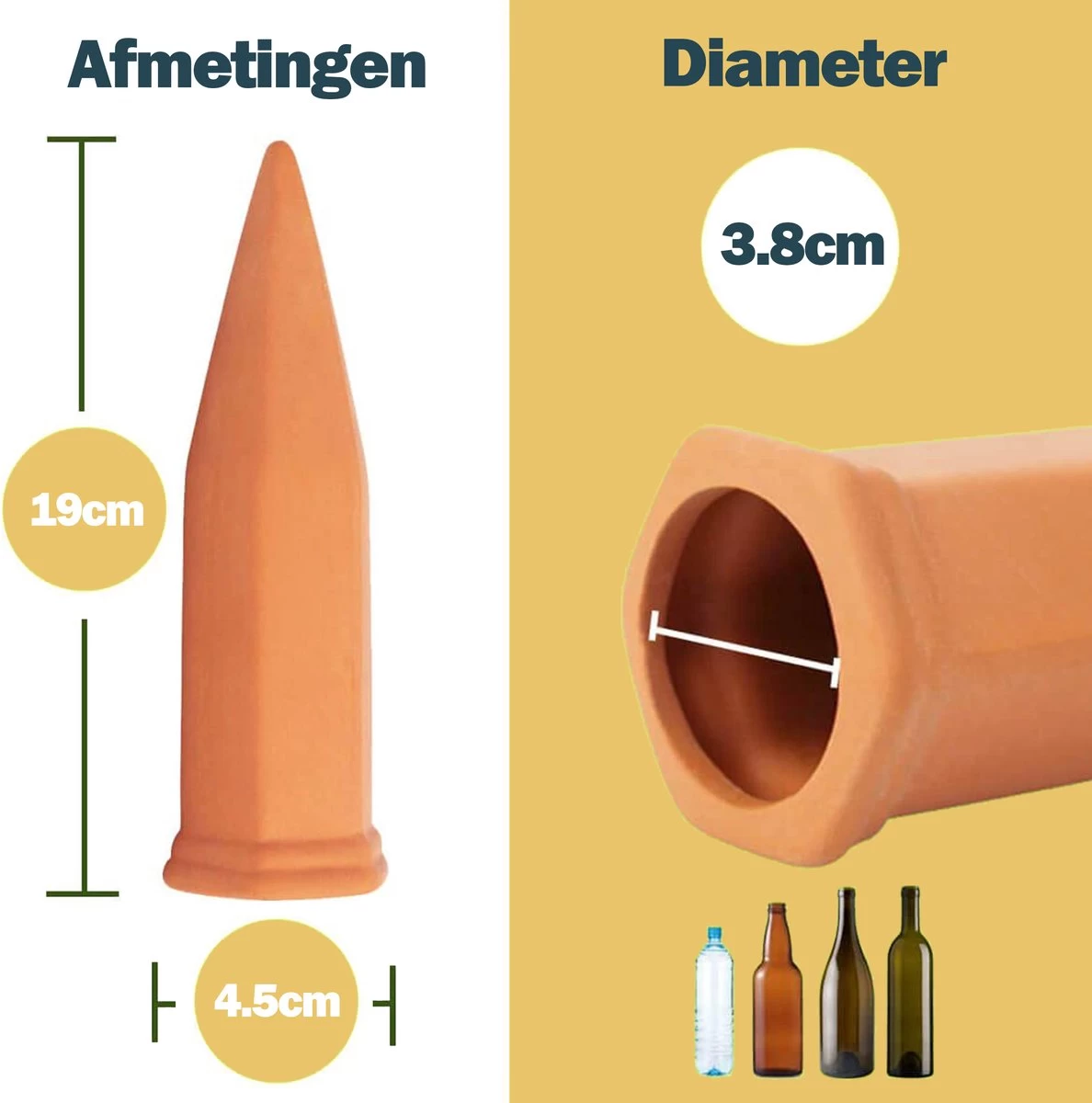 Bloomin Waterdruppelaar Van Terracotta - Waterdruppelaar Voor Planten - Druppelsysteem - Irrigatiesysteem - Watergeefsysteem - Bewateringssysteem - 8 Stuks - Image 6