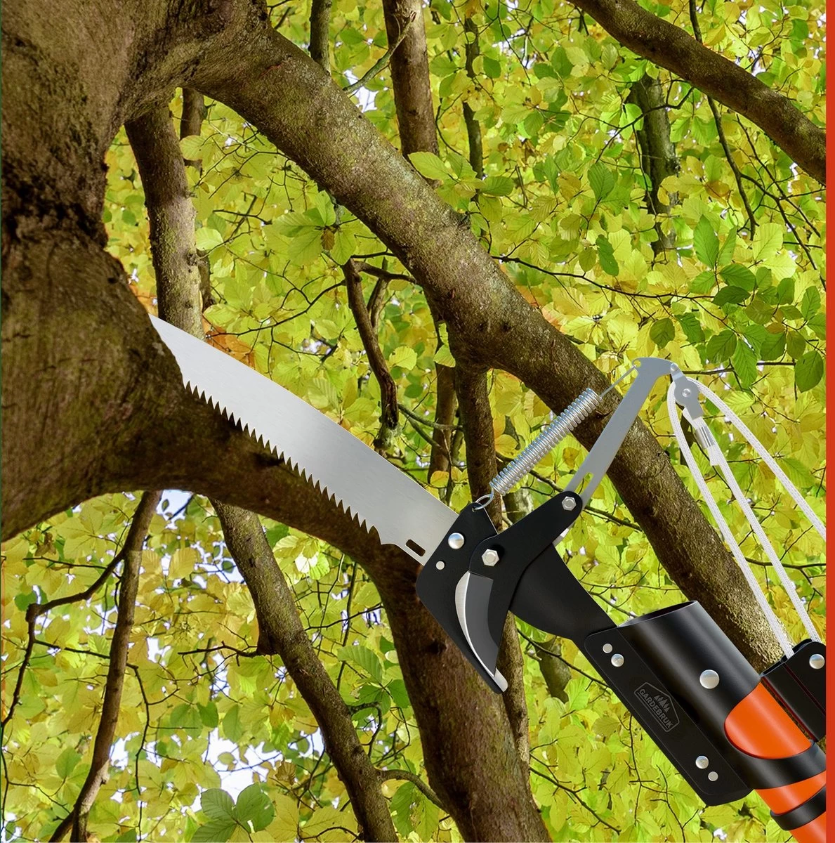 Gardebruk Takkenzaag Telescopisch - 2in1 Zaag & Snoeischaar - Oranje - Image 13