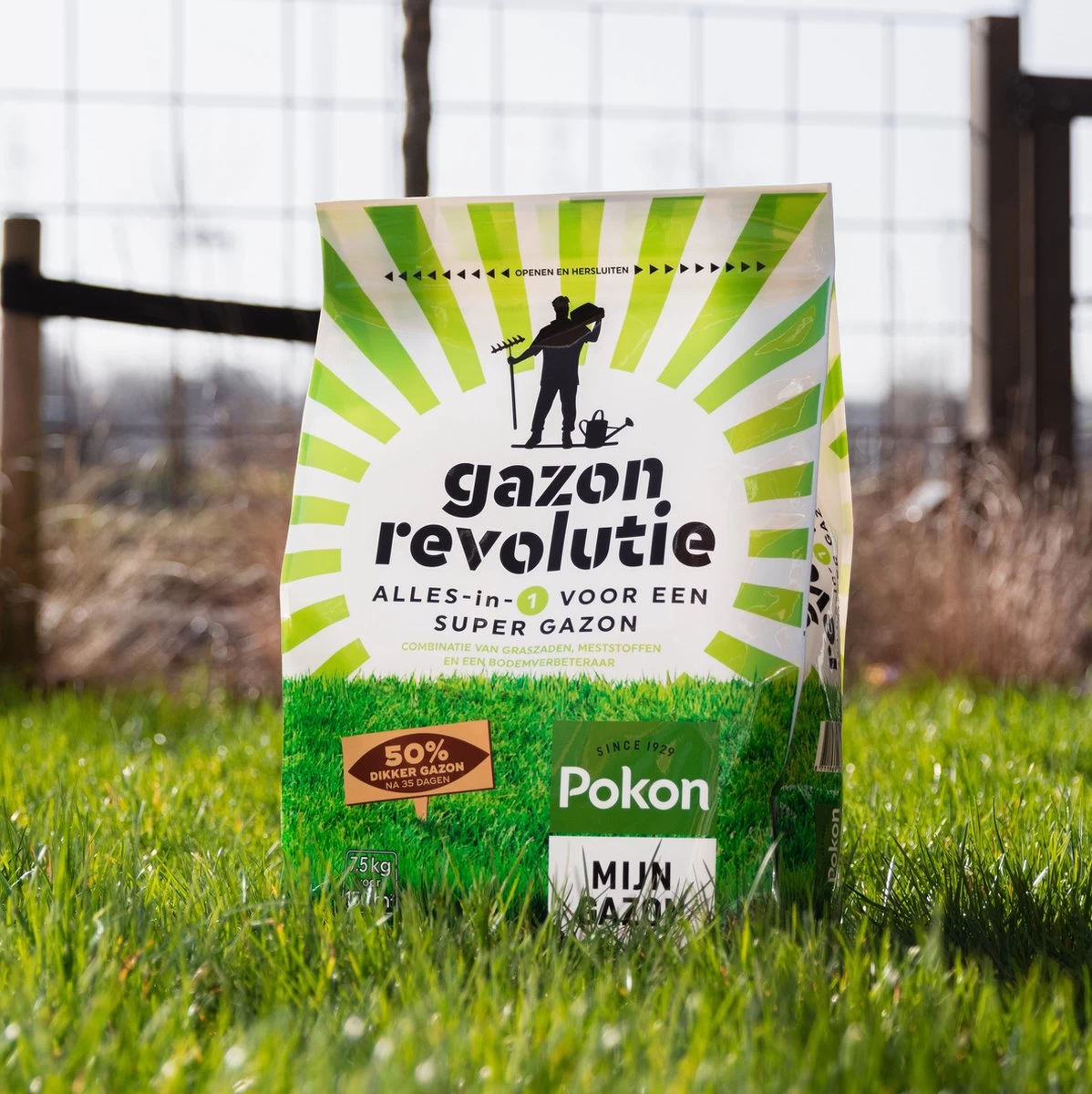 Pokon Gazon Revolutie - 7,5kg - Gazonmest / Graszaad / Bodemverbeteraar - Geschikt Voor 150m² - Binnen 15 Dagen Resultaat - Image 4