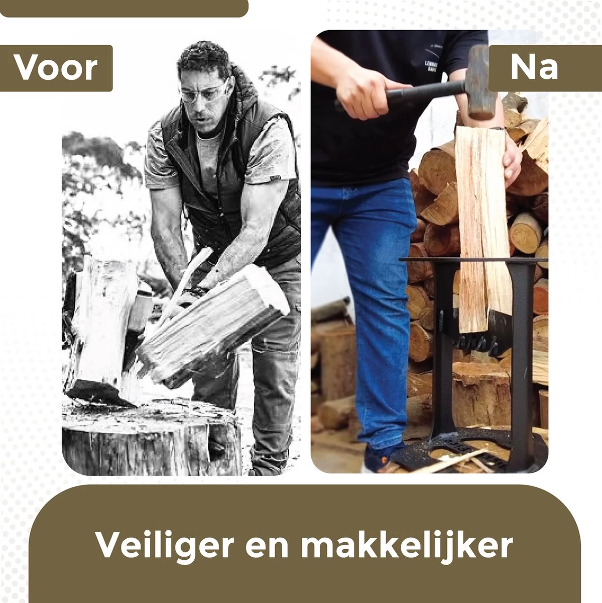 Flowkey® Houtklover XL - Houtsplijter Bijl - Houtkliever Kloofwig Gietijzer - Voor Hout & Aanmaakhout - Inclusief Gratis Hamer - Image 9