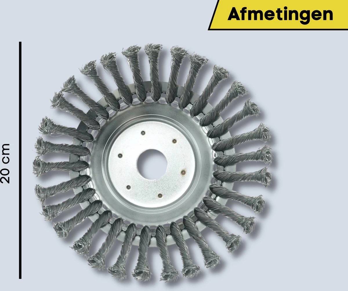 Merkloos Onkruidborstel Voor Bosmaaier | 200mm 20 Cm Staalborstel Nieuw | Universele Onkruidborstel 200 Mm - Onkruidverwijderaar - Voegenborstel - Grastrimmer - Image 4