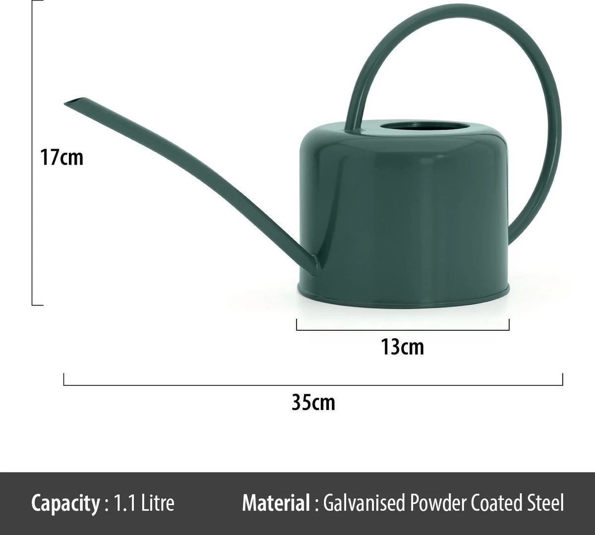 CKB LTD - Gieters - Gieter - Retro - Gietertje - Kleine Gieter Voor Binnen En Buiten - 1 Liter - Groen Plantengieter Tuingieter Bloemengieter Mini Klein Metaal Binnenplantjes Gietertjes Tuingieters Vintage Kamerplanten Buitengieter Binnenshuis - Image 5