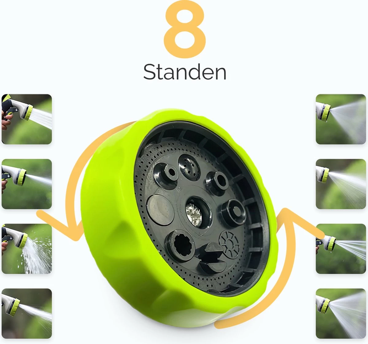 Goliving Tuinslang Flexibel - 30 Meter - Uitrekbare Tuinslang Sproeier - Tuinsproeier - Zwart - Acht Standen - Met Opbergtas - Image 2