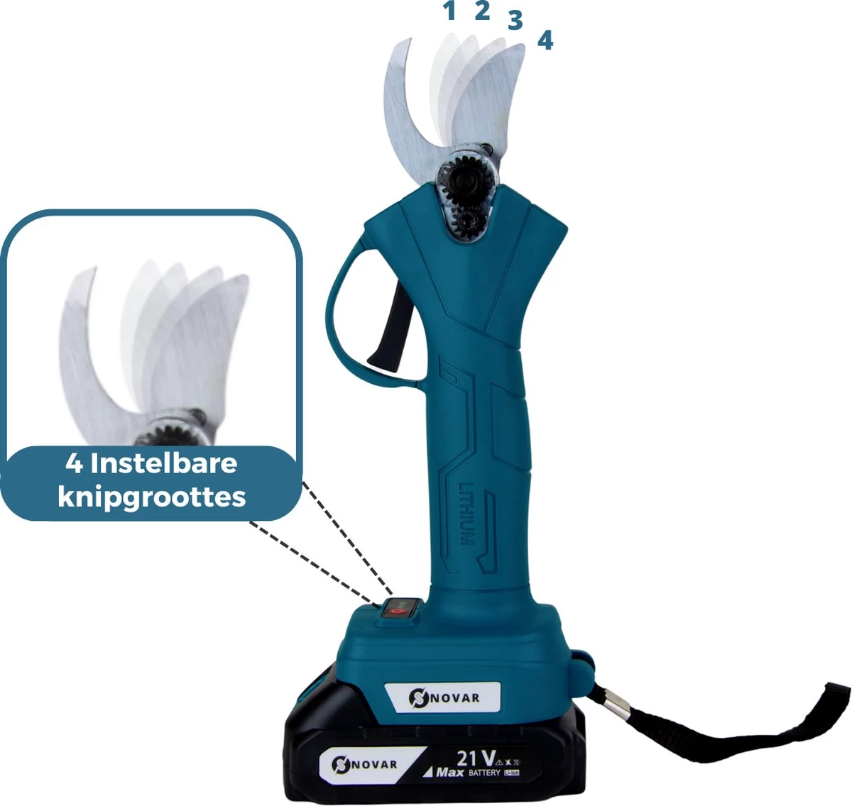 NovarGarden® Elektrische Snoeischaar NG1 - 2x Accu - Elektrisch - Takkenschaar - Op Batterij - 28mm - Image 5