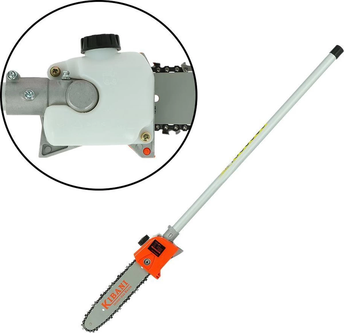 Kibani 6-in-1 Multitool - 52 Cc / 1.9 PK 2-takt Benzine Motor - Heggenschaar, Kettingzaag, Grastrimmer, Maaidraad 100M, Onkruidborstel, Zaagblad, Maaidraad 100 M & Bosmaaier - Image 13