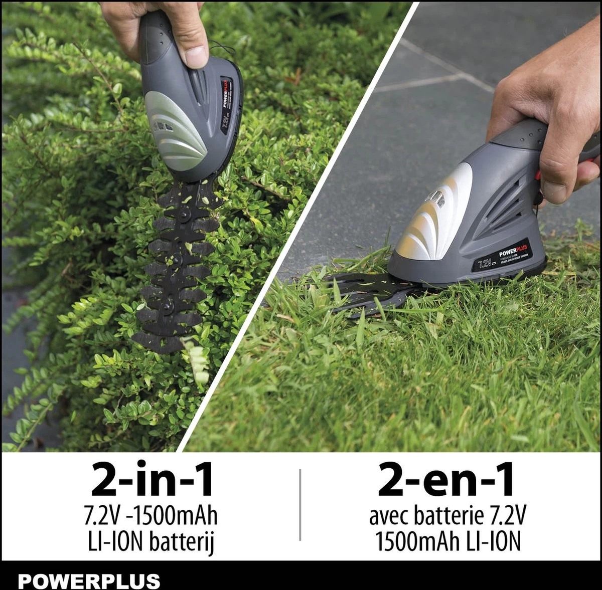 Powerplus POWEG4500 Gras-/Heggenschaar Accu - 7.2V - Snoeien En Knippen - Zwaardlengte 83/120mm - Mesafstand 8mm - Incl. 1,5Ah Accu En Lader - Haagschaar Voor Tuinonderhoud - Image 3