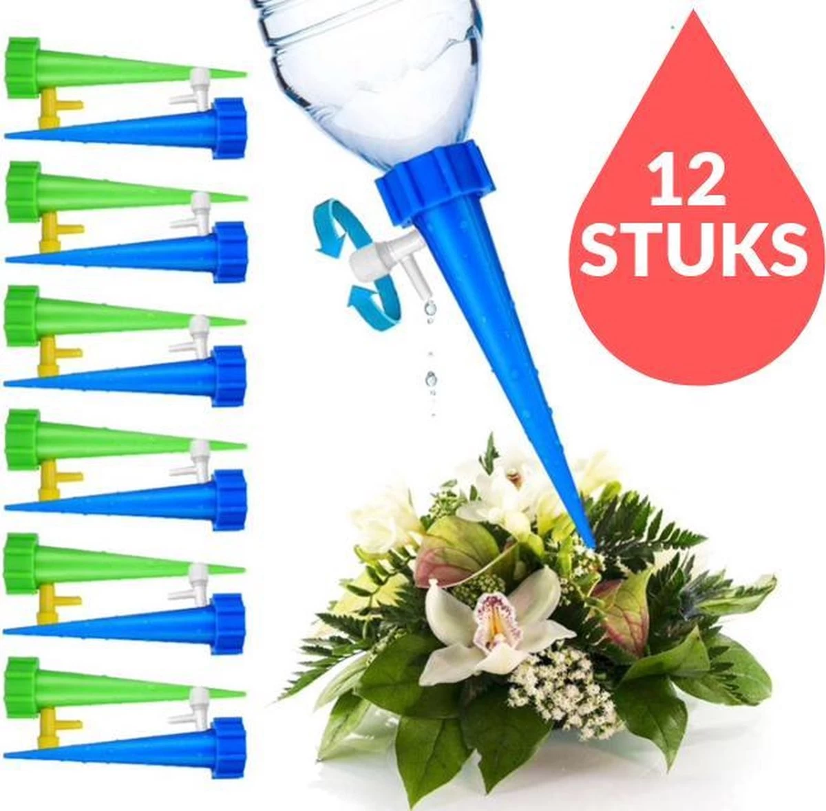 12 Stuks Plant Bewateringssysteem | Waterdruppelaar | Druppelsysteem |Bewateringssysteem | Bewateringsyteem Watergeefsysteem | Plantenbol | Automatische Gieter | Water Druppelaar | Druppel Systeem | Water Geef Systeem | Plantenbol | - Image 4