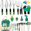 Tuinierset 51 Delig Met Gereedschapsmand - Inclusief Tuinschaar, Handschep, Handhark, Plantenspuit, Haakvormige Voegenkrabber, Bloemenschepje, Bloemenschaar, Grasschaar En Heggenschaar