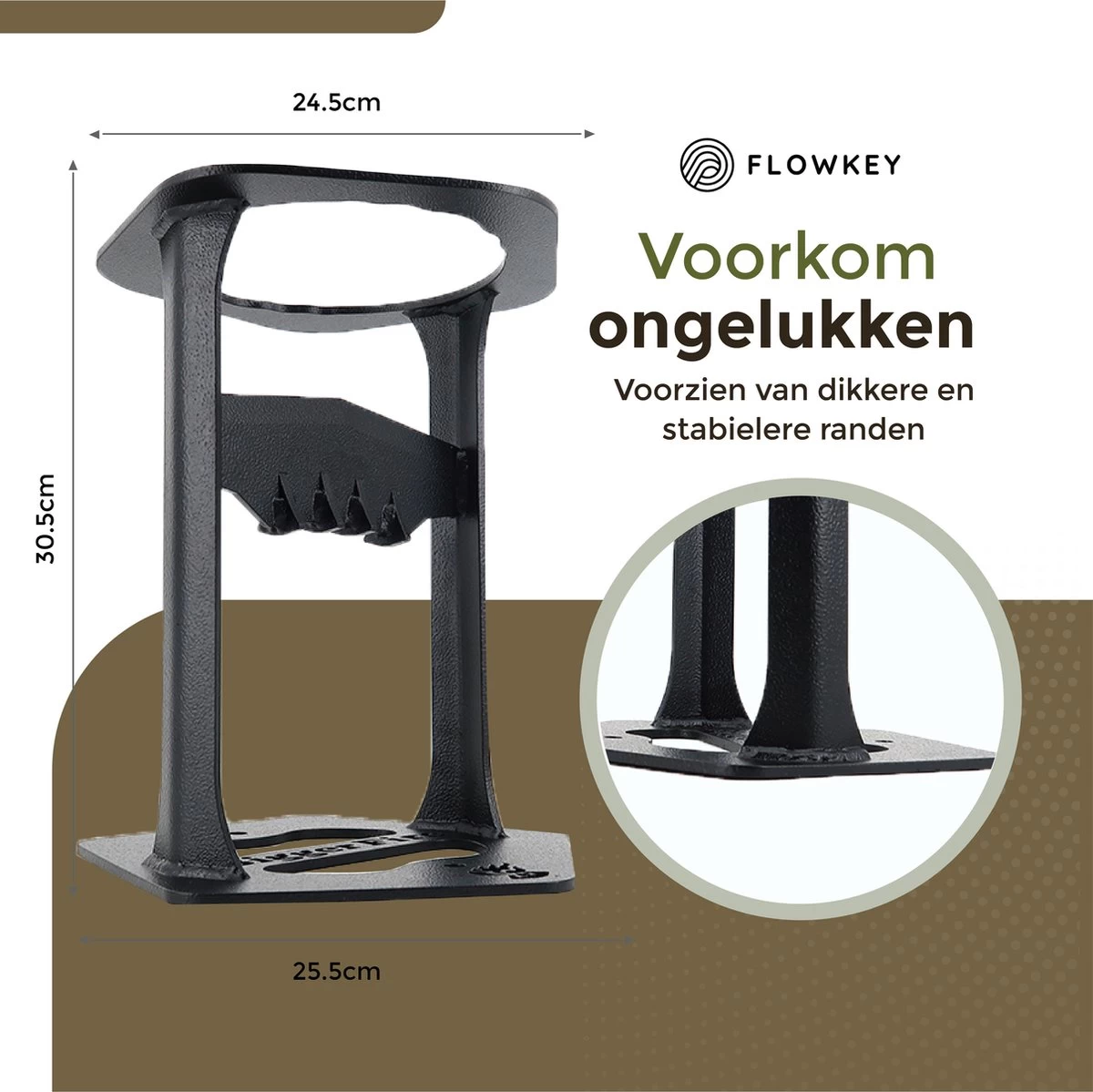 Flowkey® Houtklover XL - Houtsplijter Bijl - Houtkliever Kloofwig Gietijzer - Voor Hout & Aanmaakhout - Inclusief Gratis Hamer - Image 2