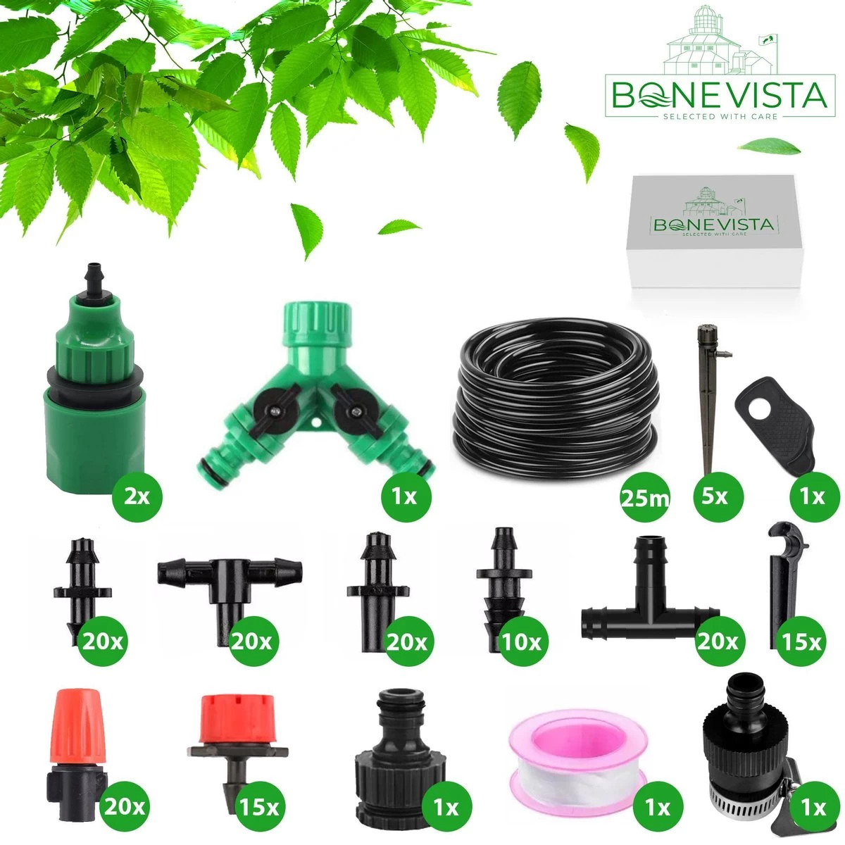 Bone Vista® 155 Stuks Water Druppelslang Irrigatiesysteem Tuin – Bewateringssysteem & Druppelsysteem - Image 2