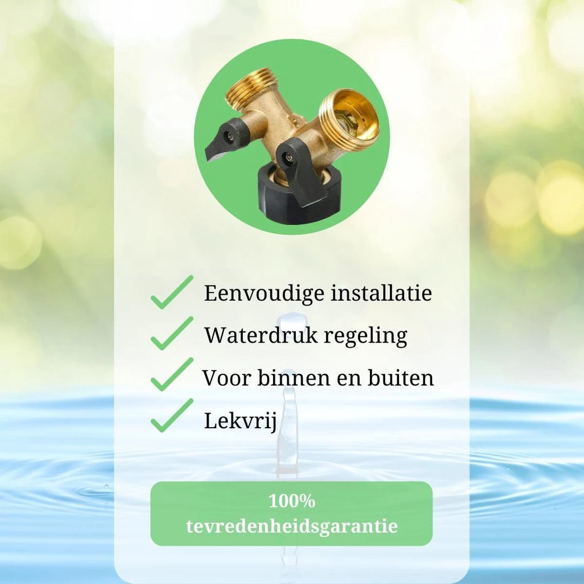 Y Stuk Kraan - Kraan Splitter - Waterverdeler - Buitenkraan - Waterverdeler 2 Weg – Messing - Afzonderlijk Af Te Sluiten - Image 8