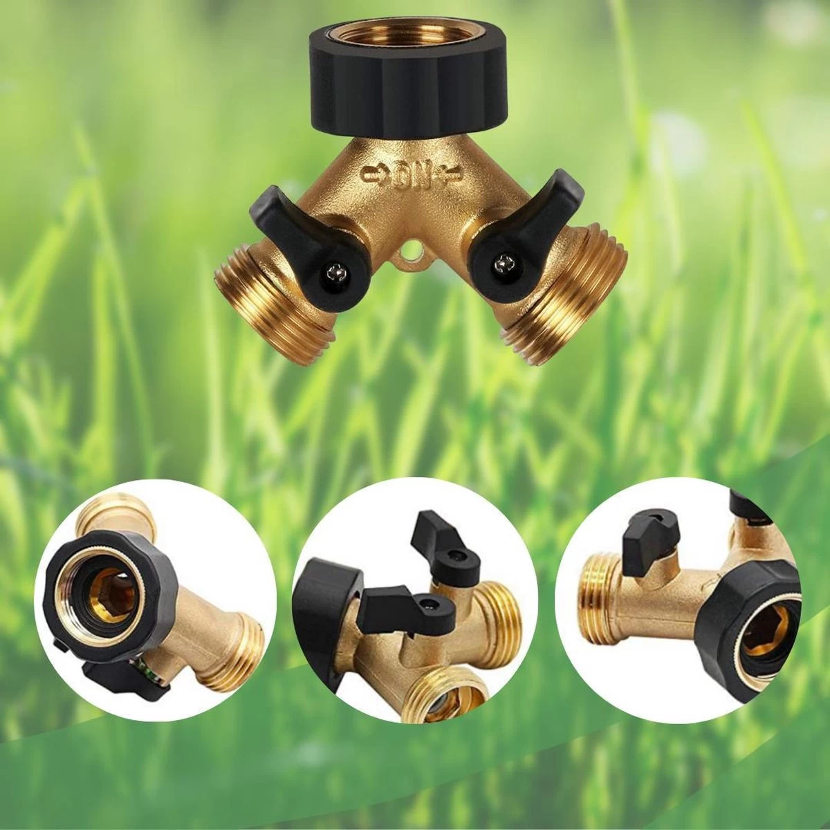 Y Stuk Kraan - Kraan Splitter - Waterverdeler - Buitenkraan - Waterverdeler 2 Weg – Messing - Afzonderlijk Af Te Sluiten - Image 10