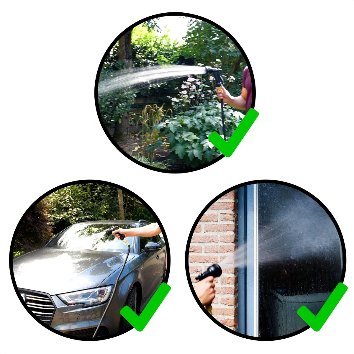 In Round Flexibele Tuinslang – 22,5 Meter – Sproeikop, Tuinslanghouder - Image 7