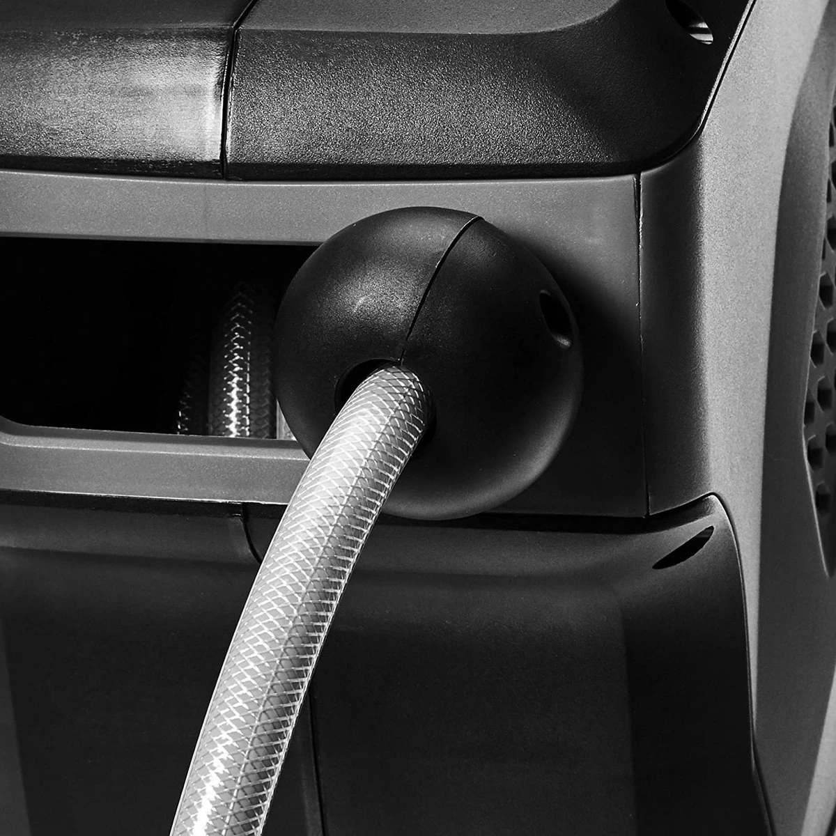 CoolHome Wandslangenbox 30 Meter + 2 Meter - Tuinslang Met Haspel- Slangenhouder 180° Draaibaar - Tuinslanghaspel Zwart - Grijs - Image 2