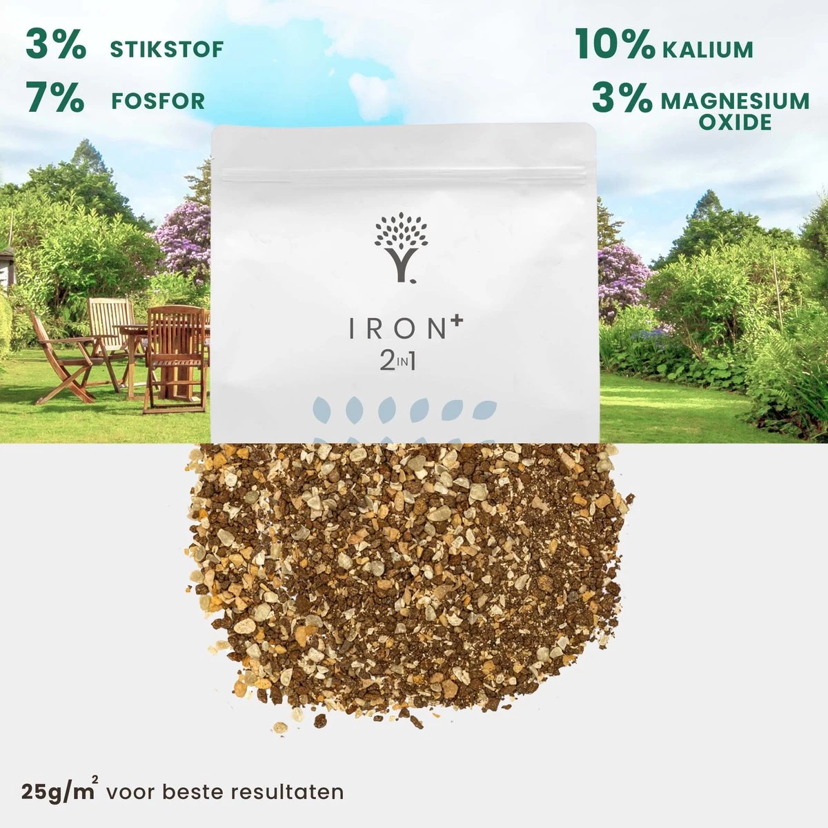 Gazonmest Met Ijzersulfaat Voor 100m²Gras | Gazon Meststof Met Ijzer | Mos Bestrijding & Gras Bemesting In Één | Ideaal Voor Meststofstrooier | Gazonbemesting - Image 9