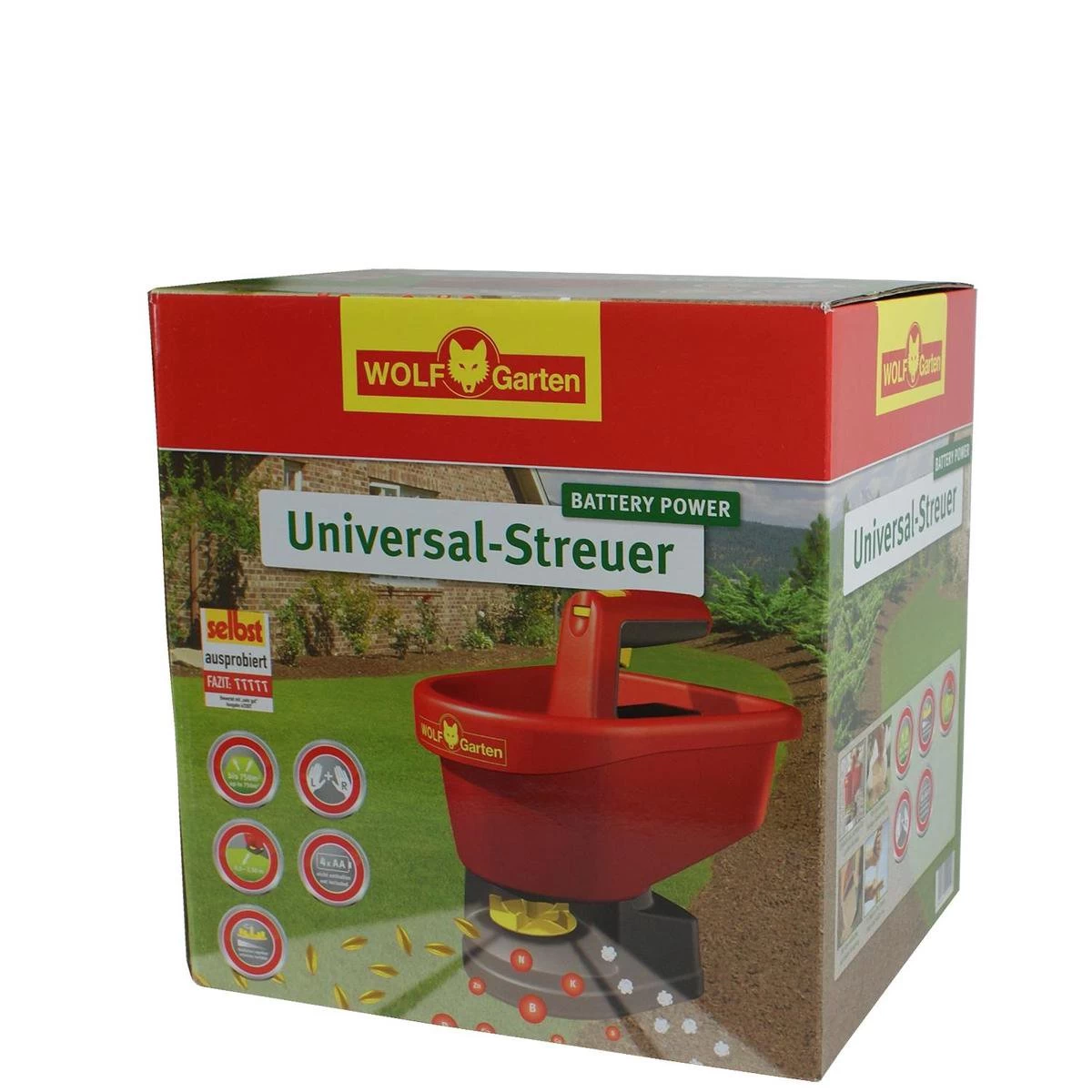 WOLF-Garten Universele Handstrooier WE-B - Strooibreedte Instelbaar 0.5 M-2.5m - Batterij Aandrijving - Inhoud 3 Liter - Image 5