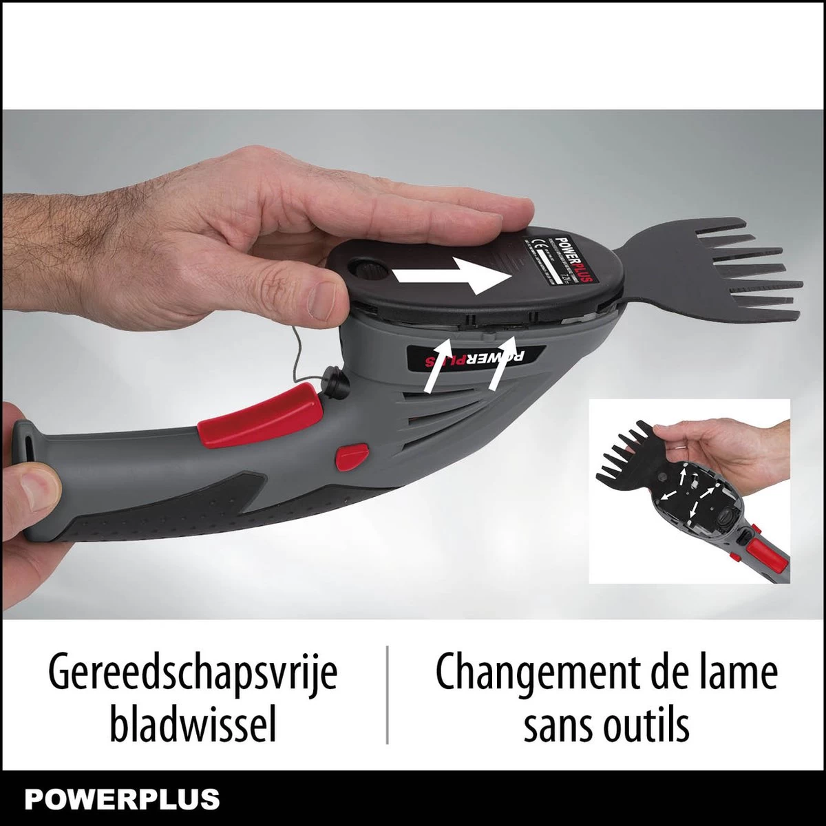 Powerplus POWEG4500 Gras-/Heggenschaar Accu - 7.2V - Snoeien En Knippen - Zwaardlengte 83/120mm - Mesafstand 8mm - Incl. 1,5Ah Accu En Lader - Haagschaar Voor Tuinonderhoud - Image 6