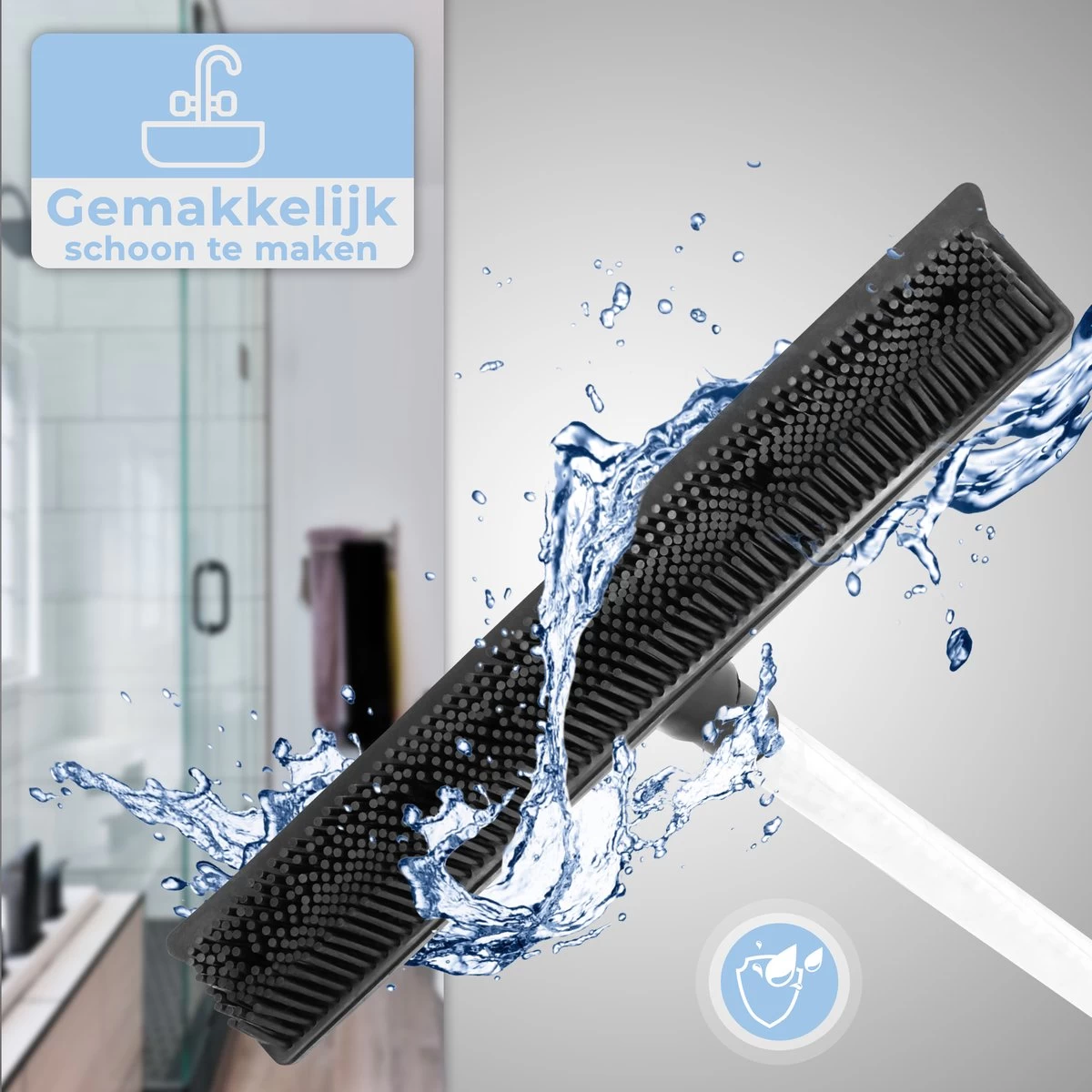 De Blaffende Kat 2 In 1 Rubberen Bezem – Bezem Binnen & Buiten – Vloerwisser Met Steel - Vloertrekker – Veger - Extra Lang 160cm - Image 6