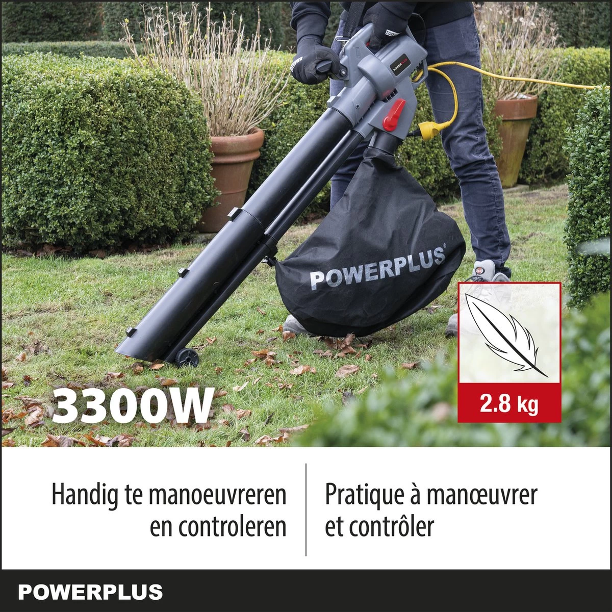 Powerplus POWEG9013 Elektrische Bladblazer - Bladzuiger En -versnipperaar - 3300W - Blazen - Zuigen - Versnipperen - Incl. 40L Opvangzak - Image 2