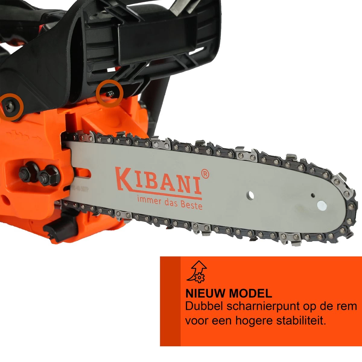 Kibani Kettingzaag Benzine - 25.4 Cc / 1 Pk 2-takt Motor - Zwaardlengte 25 Cm / 10 Inch – Easy-Startsysteem - Snoeizaag - Image 2
