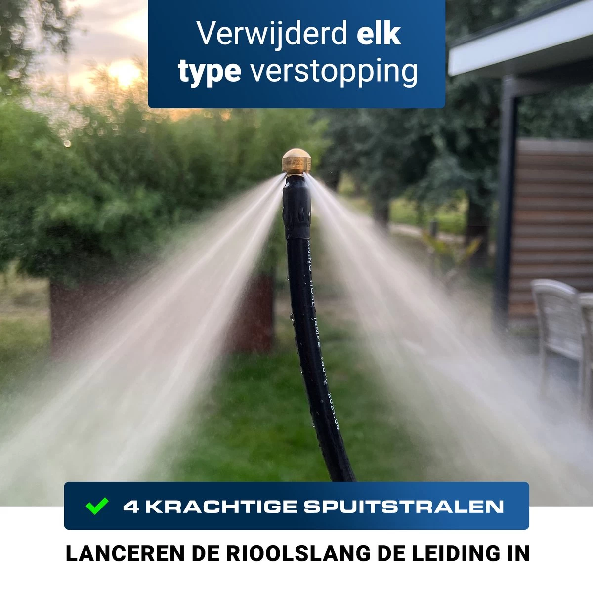 Techweise - Rioolslang Voor Kärcher K2 T/m K7 - 10M - Met Vier Achterwaartse Hogedruksproeiers - Image 5