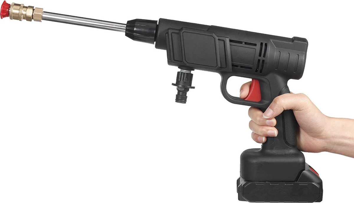 Merkloos Drillpro Elektrische Accu - Hogedrukreiniger - 30Bar - Multifunctioneel Mondstuk - Draagbaar Oplaadbaar Snoerloos - Zwart - Image 3