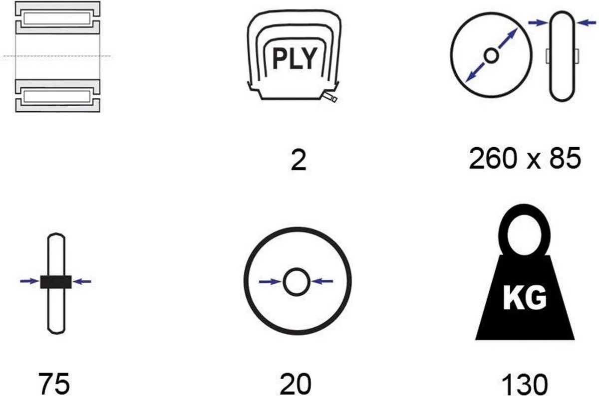 Benson Bolderkarwiel Steekwagenwiel Met Luchtband 3.00-4 | Asgatdiameter 20mm Rollager | Hoogte Wiel 26cm - Image 7