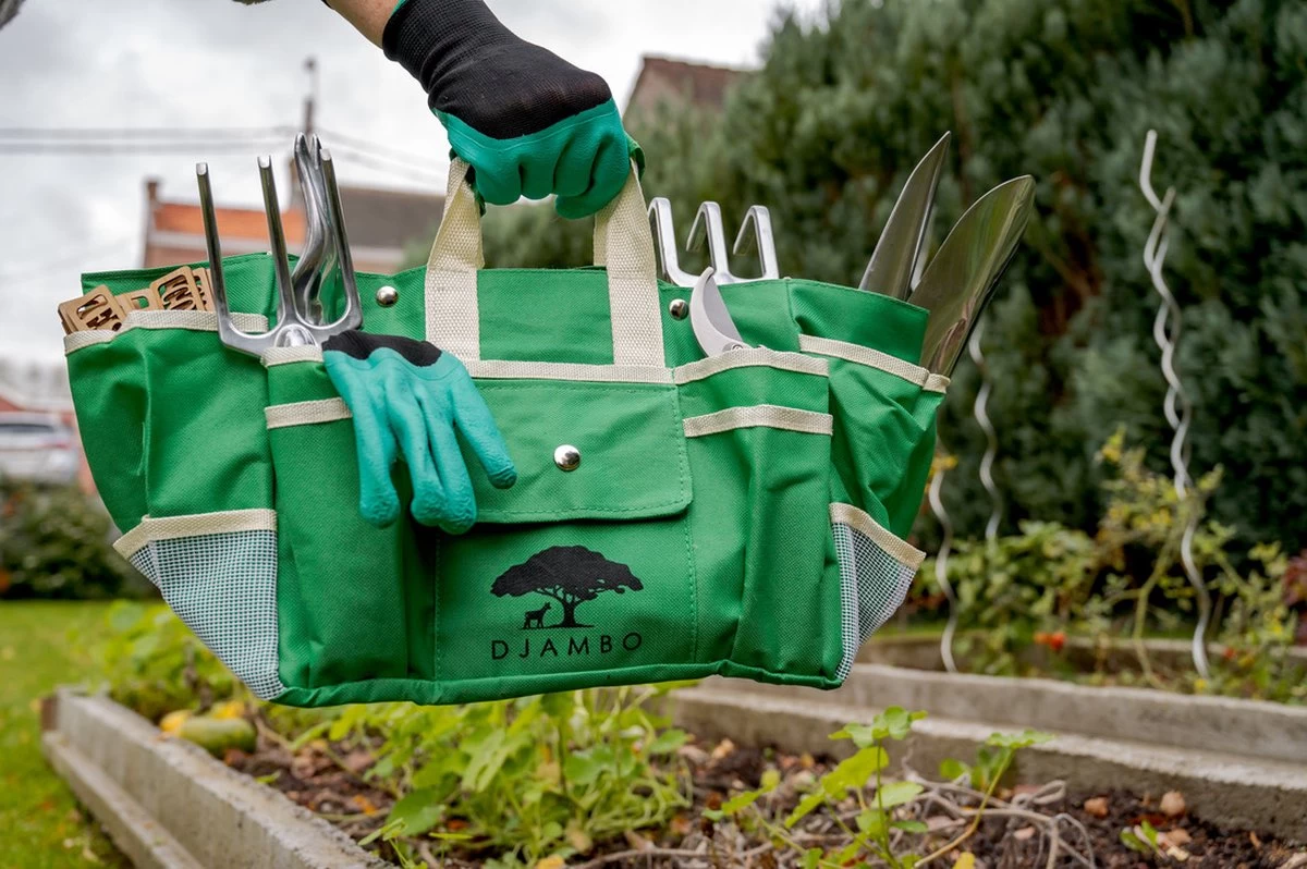 Djambo Tuingereedschap Set 8-delig Tuinsetje Met 15 Unieke Bamboe Plantetiketten In 1 Draagtas - Compleet Tuingereedschap Voor De Tuinliefhebbers - Image 18