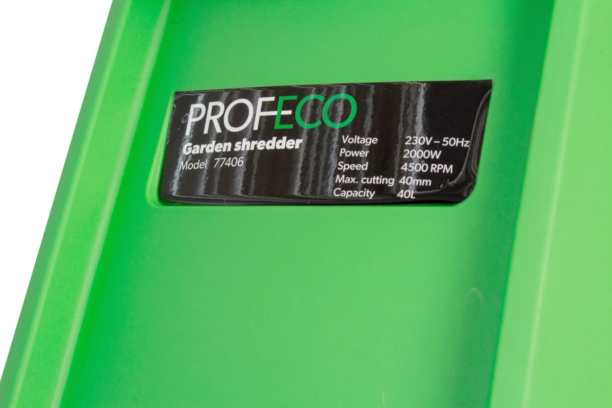 Profeco Stille Hakselaar 2000W - Tuinhakselaar - Versnipperaar Voor 45mm Takdikte - Incl. 50 Liter Opvangzak En Veilige Duwstok - Image 10