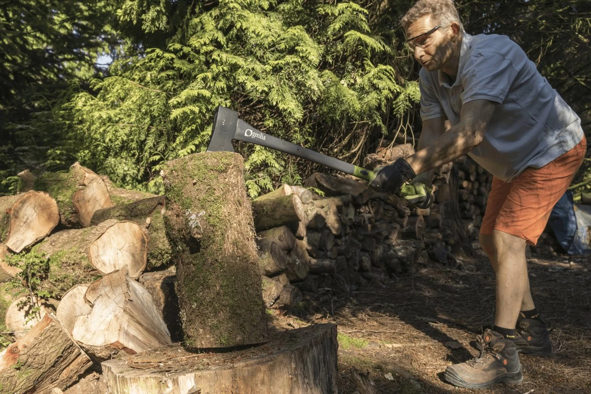 GEOLIA - Bijl - Bijl - Staal - Glasvezelsteel - 2,2 Kg Met Een Stalen Kop Van 1,6 Kg - Bijlen - Grote Bijl - Kloofhamer - Kloofbijl - Kloofbijl - Image 6