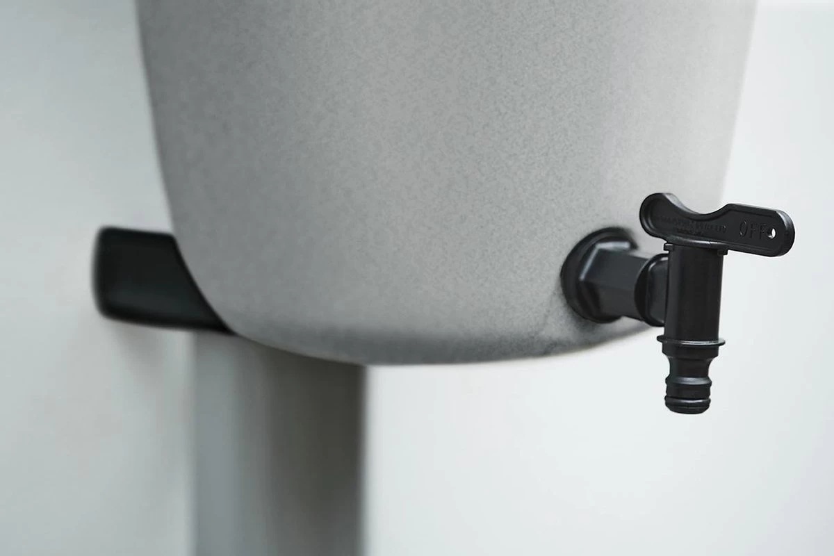 Elho Green Basics Rain Catcher 33 - Regenton Voor Balkonbuiten - Ø 33.5 X H 73.5 Cm - Grijs/Living Concrete - Image 7