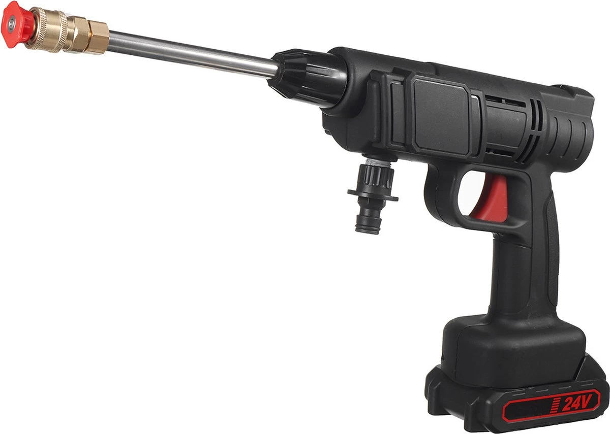 Merkloos Drillpro Elektrische Accu - Hogedrukreiniger - 30Bar - Multifunctioneel Mondstuk - Draagbaar Oplaadbaar Snoerloos - Zwart - Image 6