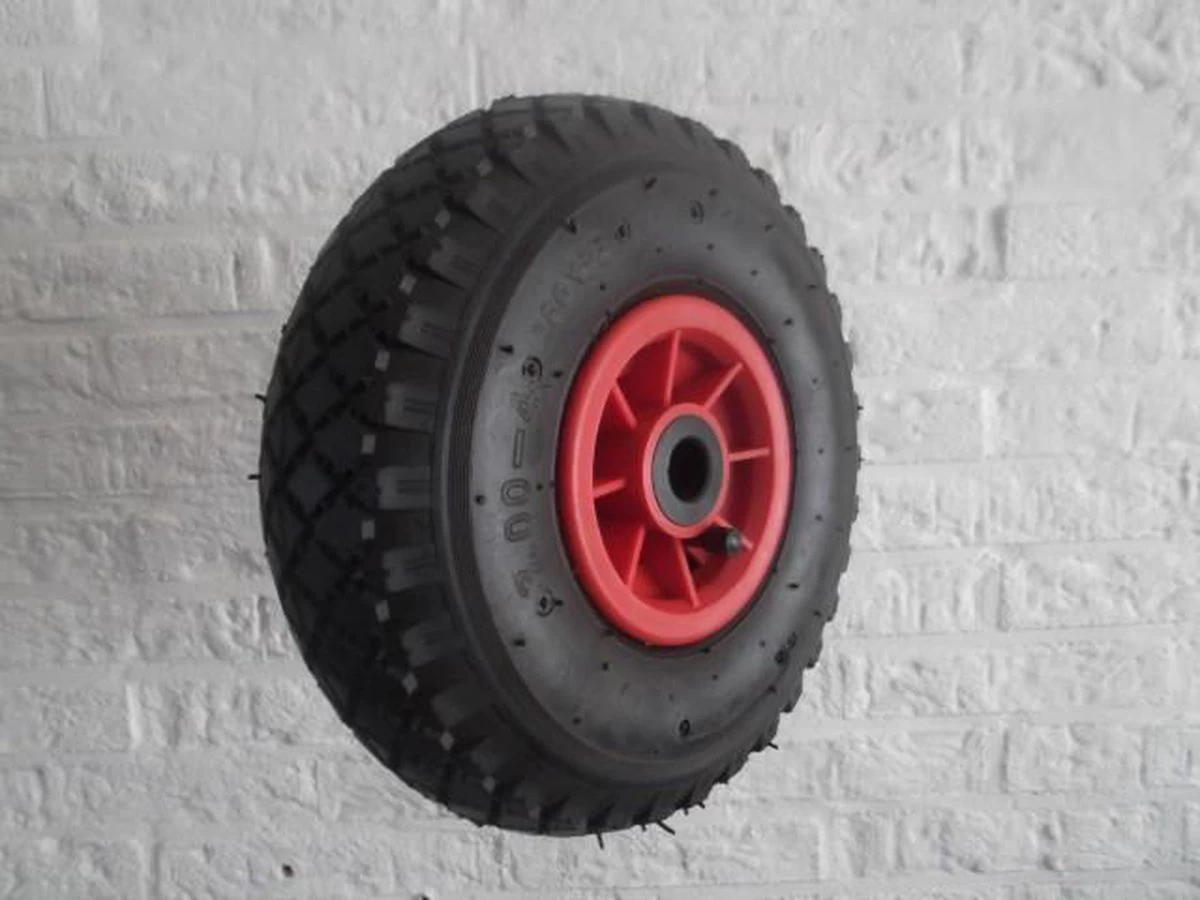 Benson Bolderkarwiel Steekwagenwiel Met Luchtband 3.00-4 | Asgatdiameter 20mm Rollager | Hoogte Wiel 26cm - Image 4