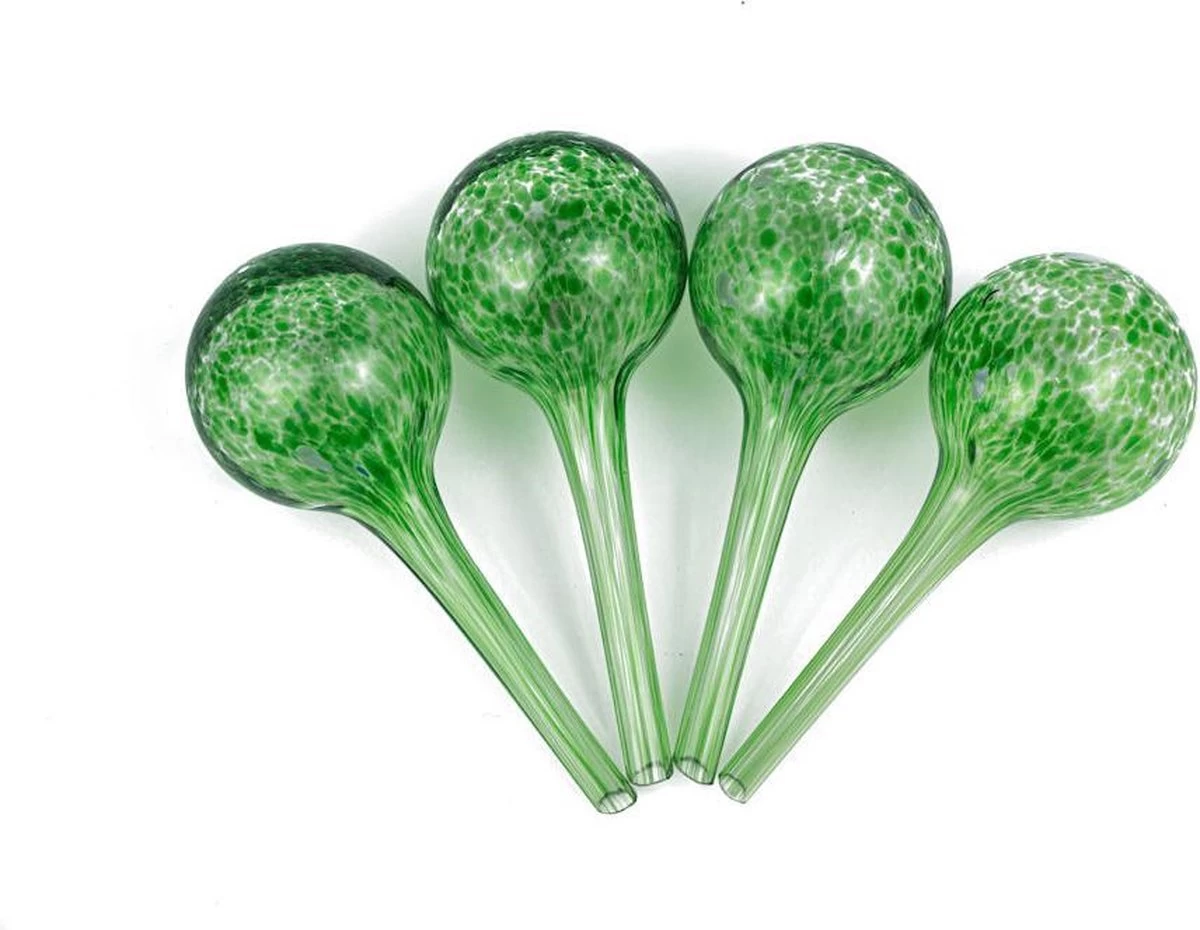 Merkloos Decopatent® 4 Stuks - Waterdruppelaar Voor Planten - Watergever - Glas - Waterbollen - Watergeefsysteem - Plantenbollen - Groen - Afbeelding 9
