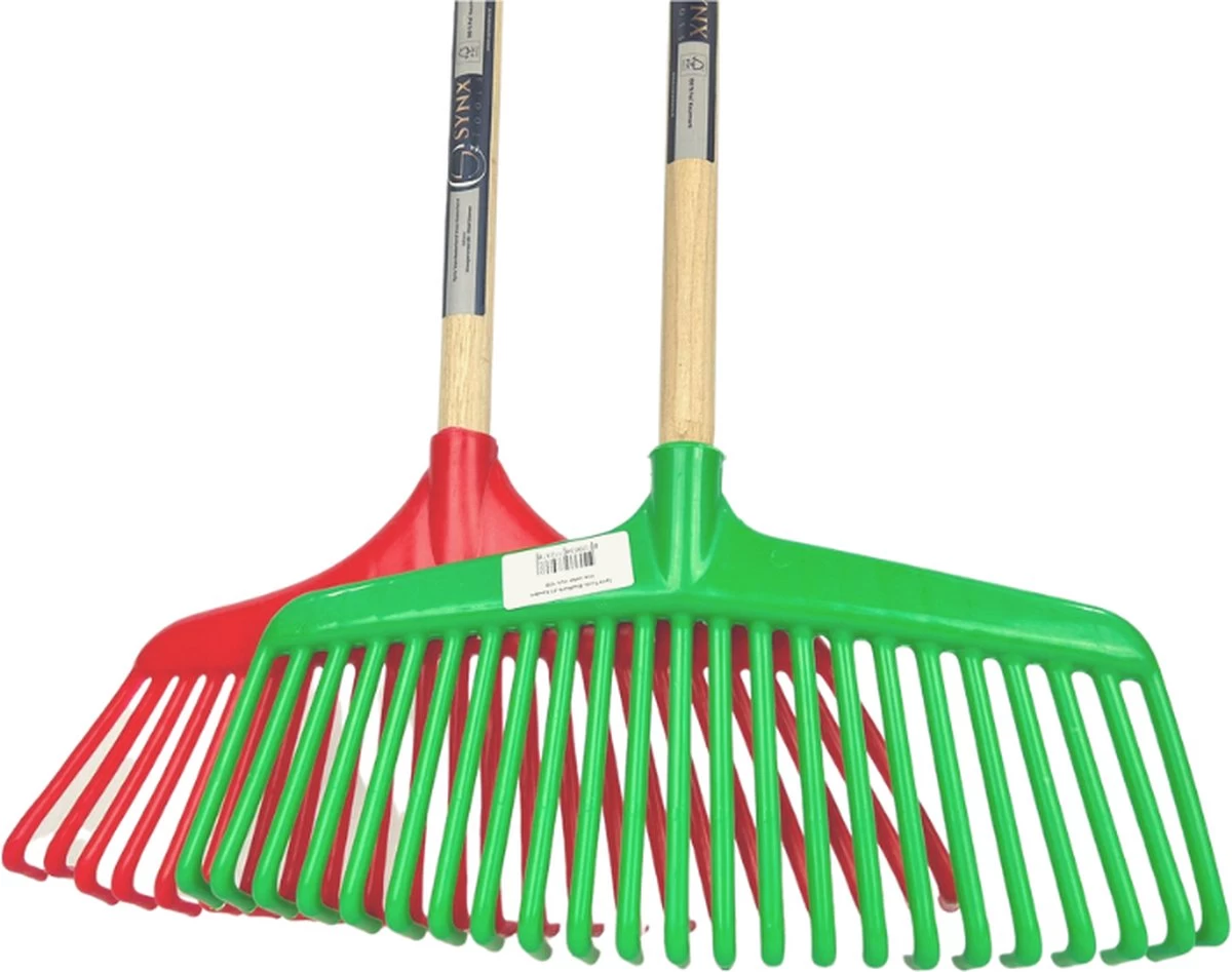 Synx Tools Gazonhark Bladhark 23 Tanden Hark - Harken - Grashark- Gazon - Kunststof Blauw/groen -Met Steel 120cm - Image 5