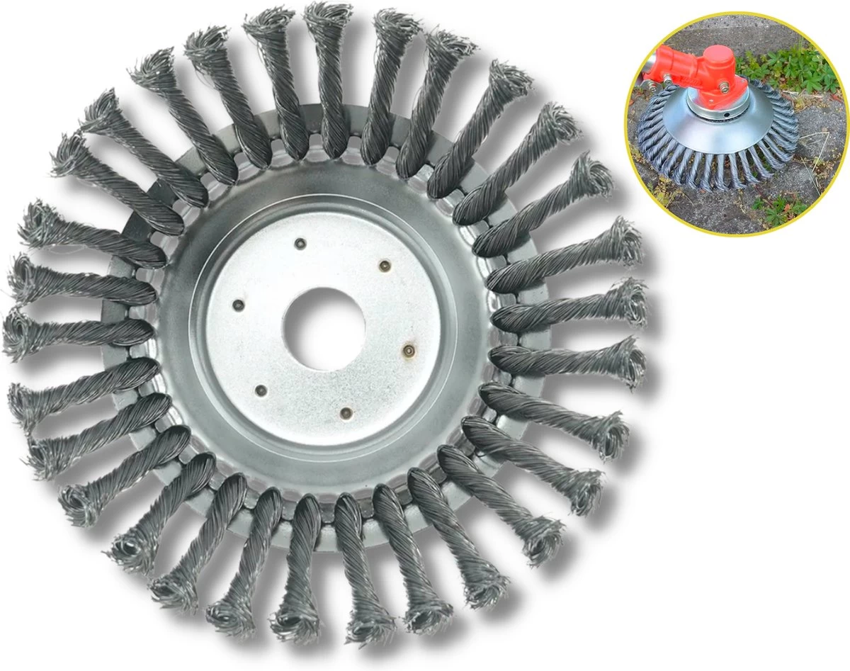 Merkloos Onkruidborstel Voor Bosmaaier | 200mm 20 Cm Staalborstel Nieuw | Universele Onkruidborstel 200 Mm - Onkruidverwijderaar - Voegenborstel - Grastrimmer