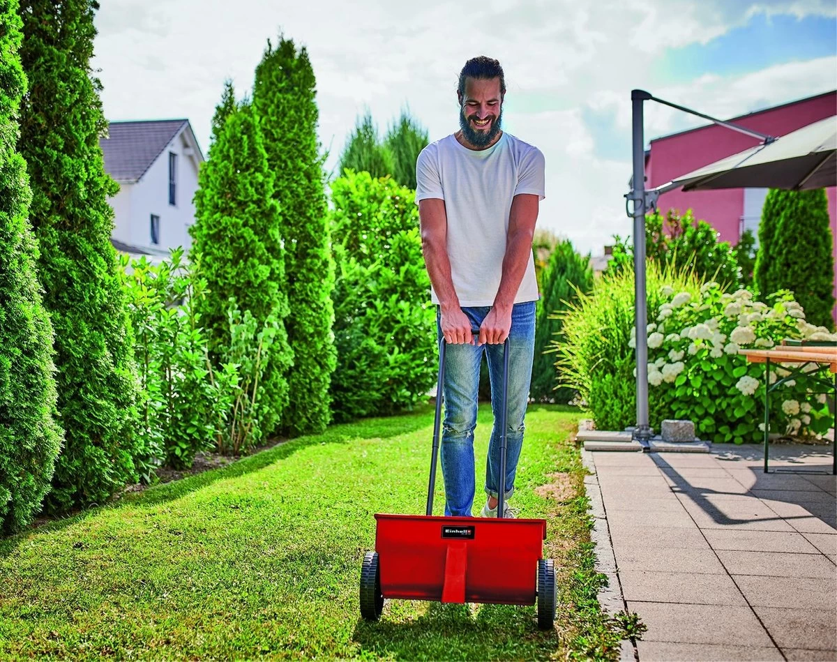 Einhell Strooiwagen GC-SR 12 (12 L - 45 Cm Strooibreedte - Dubbele Duwstang - Kliksluiting Aan Beide Zijden - Verstelhendel - Corrosiebestendige Rol - Behuizing Van Breukvast Kunststof) - Image 9