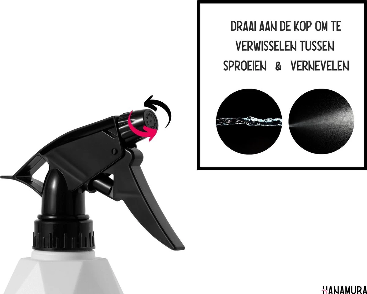 Hanamura Plantenspuit – Sprayflacon – Waterverstuiver – Wit – 600ml - Image 4