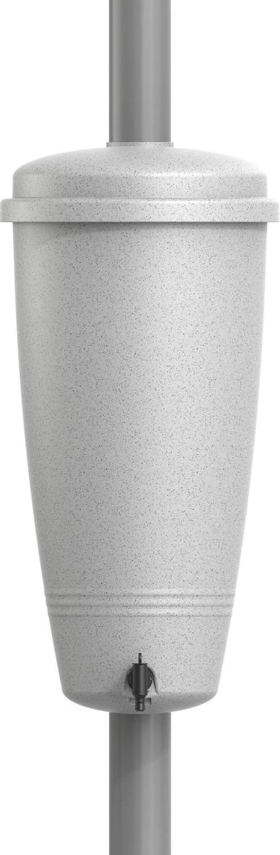 Elho Green Basics Rain Catcher 33 - Regenton Voor Balkonbuiten - Ø 33.5 X H 73.5 Cm - Grijs/Living Concrete