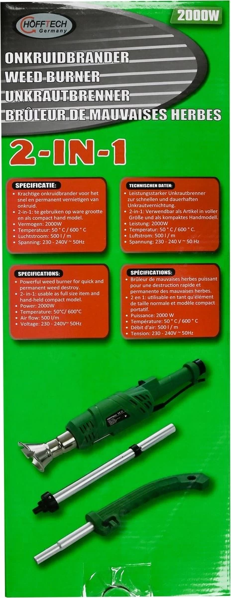 Hofftech Weed Burner Elektrische Onkruidbrander - 2000W - Max. 600 °C - BBQ Aansteker - Image 6