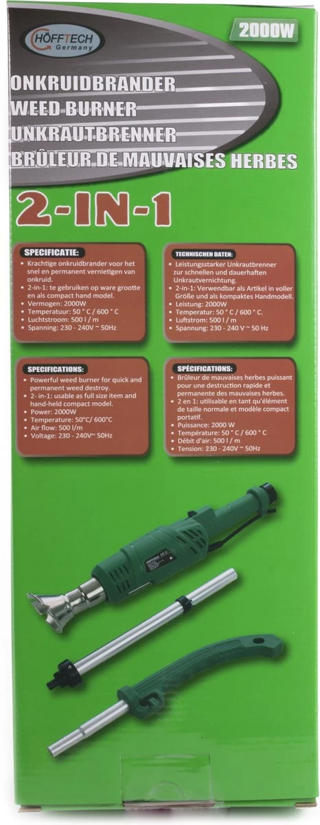 Hofftech Weed Burner Elektrische Onkruidbrander - 2000W - Max. 600 °C - BBQ Aansteker - Image 4