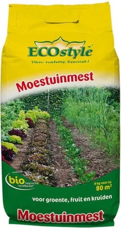 ECOStyle Moestuinmest Voor Eetbare Gewassen - Voor Fruit En Moestuin - Rijk Aan Kalium - 120 Dagen Voeding - 80 M² - 8 KG