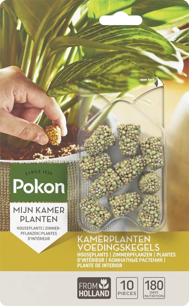 Pokon Kamerplanten Voedingskegels - 10st - Plantenvoeding - 6 Maanden Voeding