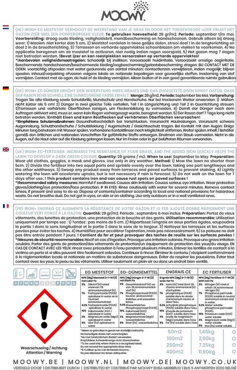 Gazonmest Met Ijzersulfaat Voor 100m²Gras | Gazon Meststof Met Ijzer | Mos Bestrijding & Gras Bemesting In Één | Ideaal Voor Meststofstrooier | Gazonbemesting - Image 6