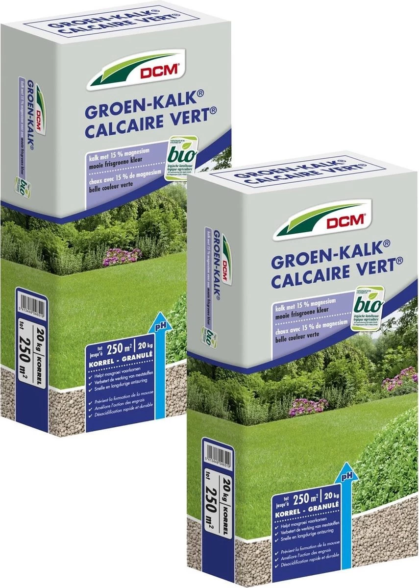 Dcm Groen-Kalk 250 M2 - Kalk - 2 X 20 Kg (K) - Image 2